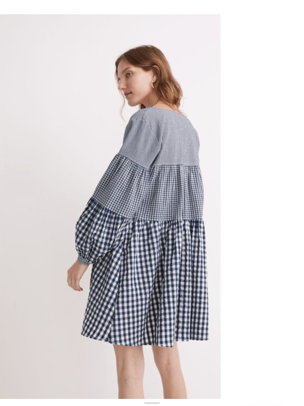 Madewell Blue & White Gingham Mini Dress - Picture 2 of 7